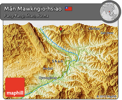 Physical 3D Map of Mān Mawkngio-hsiao