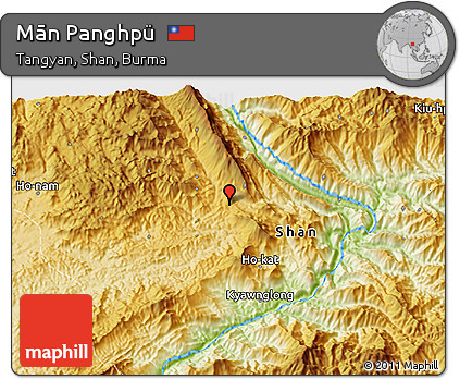 Physical 3D Map of Mān Panghpü