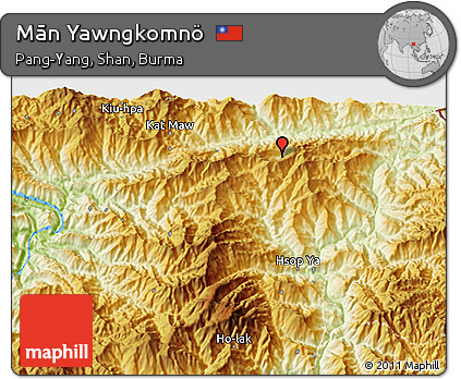 Physical 3D Map of Mān Yawngkomnö