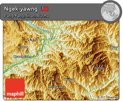 Physical 3D Map of Ngek-yawng