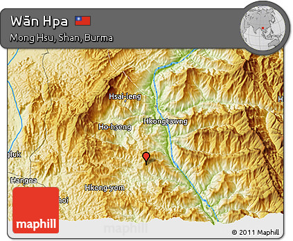 Physical 3D Map of Wān Hpa