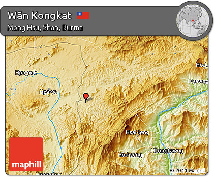 Physical 3D Map of Wān Kongkat