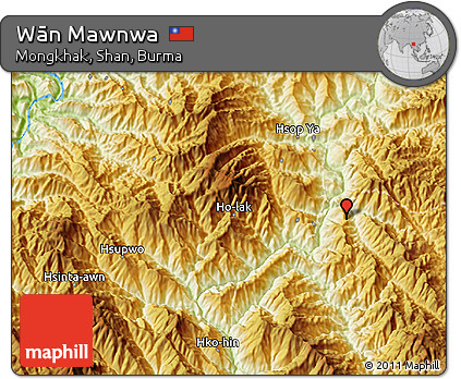 Physical 3D Map of Wān Mawnwa