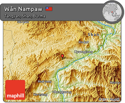 Physical 3D Map of Wān Nampaw