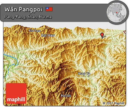 Physical 3D Map of Wān Pangpoi