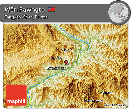 Physical 3D Map of Wān Pawngto