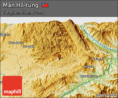 Physical 3D Map of Mān Hō-tung
