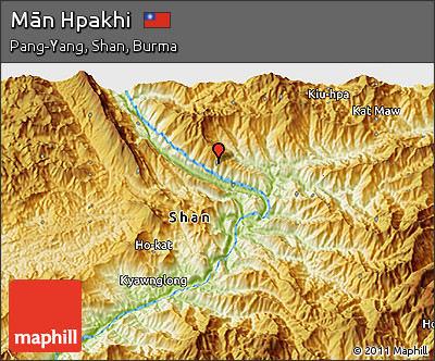 Physical 3D Map of Mān Hpakhi