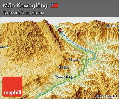 Physical 3D Map of Mān Kawnglēng