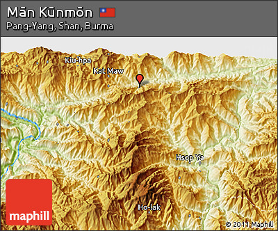 Physical 3D Map of Mān Kūnmōn