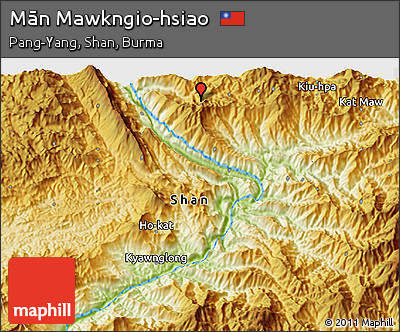 Physical 3D Map of Mān Mawkngio-hsiao