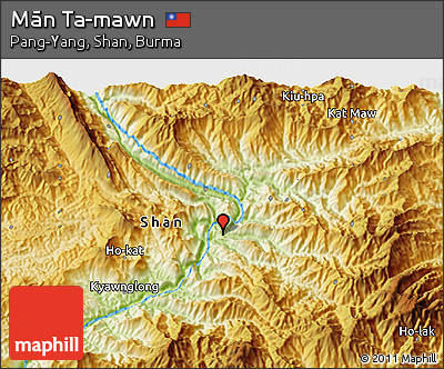 Physical 3D Map of Mān Ta-mawn