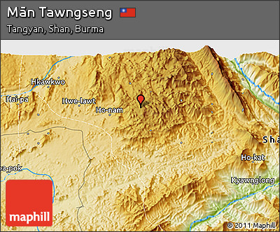 Physical 3D Map of Mān Tawngseng