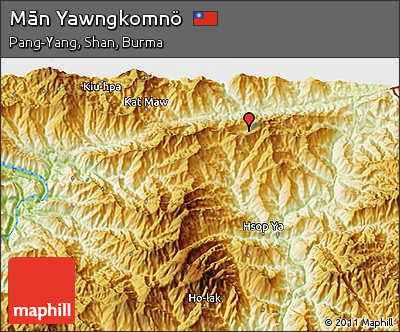 Physical 3D Map of Mān Yawngkomnö