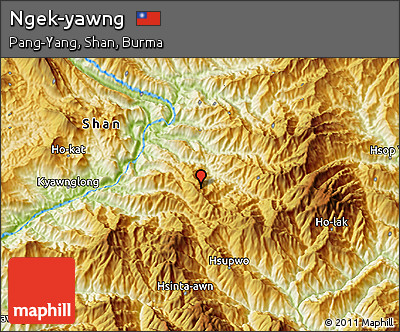 Physical 3D Map of Ngek-yawng