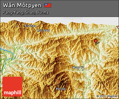Physical 3D Map of Wān Mōtpyen