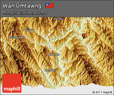 Physical 3D Map of Wān Ūmtawng