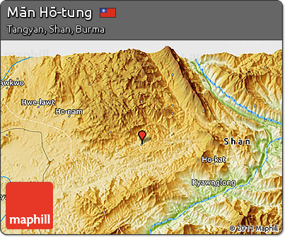 Physical 3D Map of Mān Hō-tung