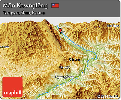 Physical 3D Map of Mān Kawnglēng