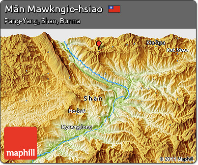 Physical 3D Map of Mān Mawkngio-hsiao