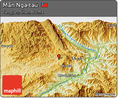 Physical 3D Map of Mān Nga-taü