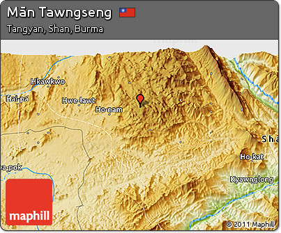 Physical 3D Map of Mān Tawngseng