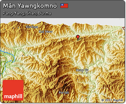 Physical 3D Map of Mān Yawngkomnö
