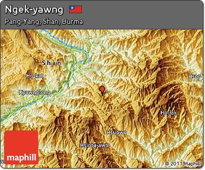 Physical 3D Map of Ngek-yawng