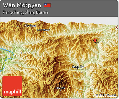 Physical 3D Map of Wān Mōtpyen