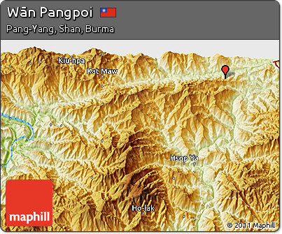 Physical 3D Map of Wān Pangpoi