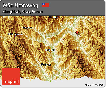 Physical 3D Map of Wān Ūmtawng