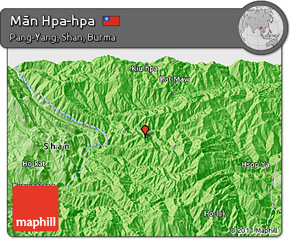 Political 3D Map of Mān Hpa-hpa