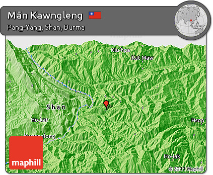 Political 3D Map of Mān Kawngleng