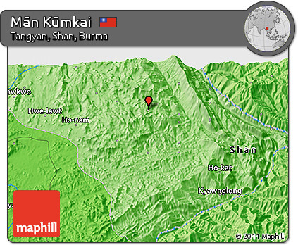 Political 3D Map of Mān Kūmkai