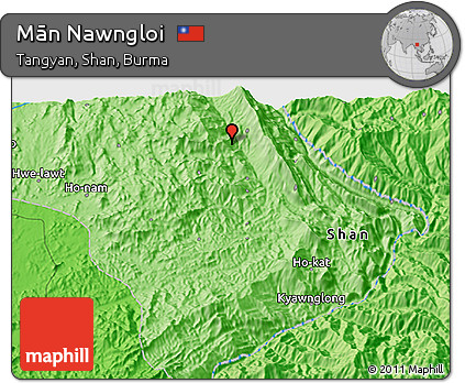 Political 3D Map of Mān Nawngloi