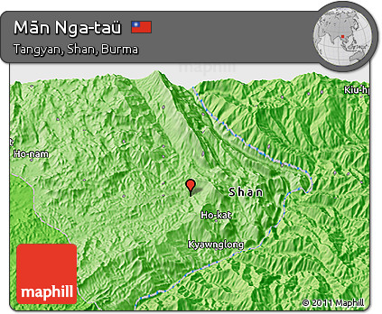 Political 3D Map of Mān Nga-taü