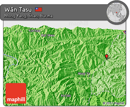 Political 3D Map of Wān Tasu