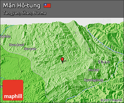 Political 3D Map of Mān Hō-tung
