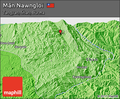 Political 3D Map of Mān Nawngloi