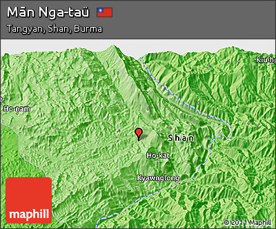 Political 3D Map of Mān Nga-taü