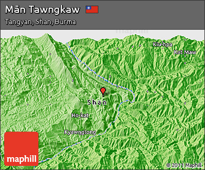 Political 3D Map of Mān Tawngkaw