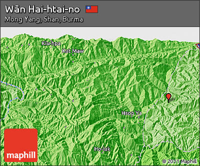 Political 3D Map of Wān Hai-htai-no