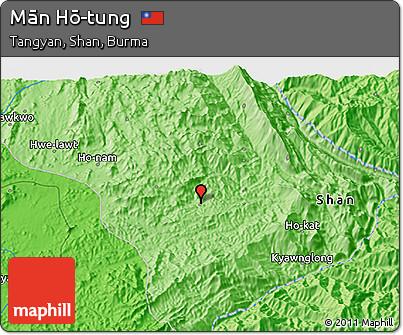 Political 3D Map of Mān Hō-tung