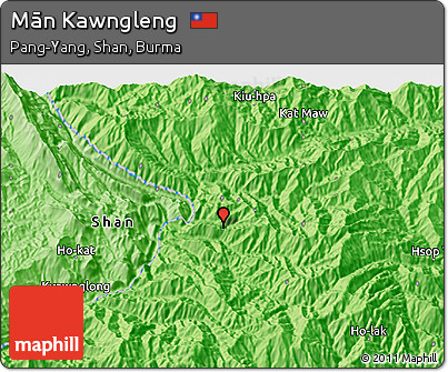 Political 3D Map of Mān Kawngleng