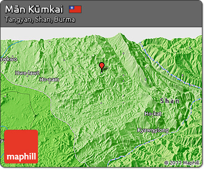 Political 3D Map of Mān Kūmkai