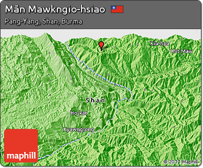 Political 3D Map of Mān Mawkngio-hsiao