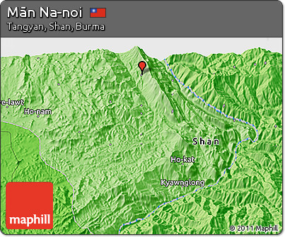 Political 3D Map of Mān Na-noi