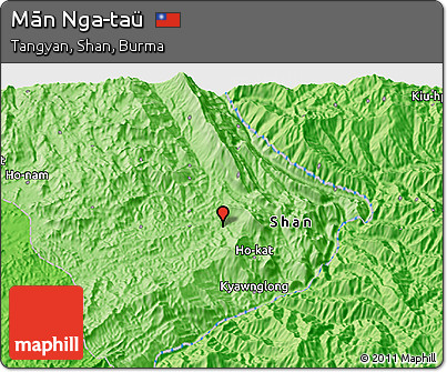 Political 3D Map of Mān Nga-taü