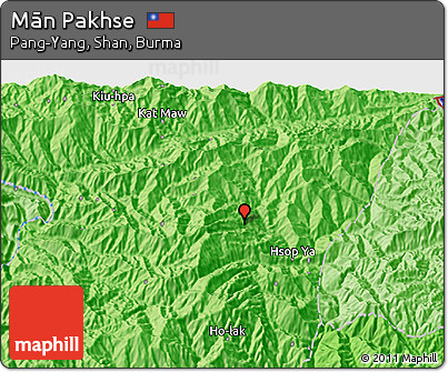 Political 3D Map of Mān Pakhse