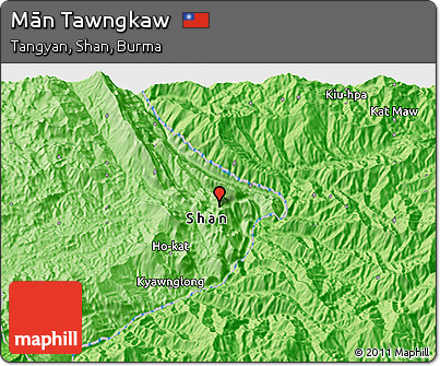 Political 3D Map of Mān Tawngkaw